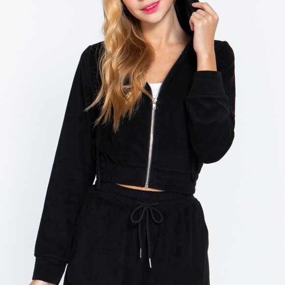 Hoodie Terry Towelling Jacket - Picture 2 of 5